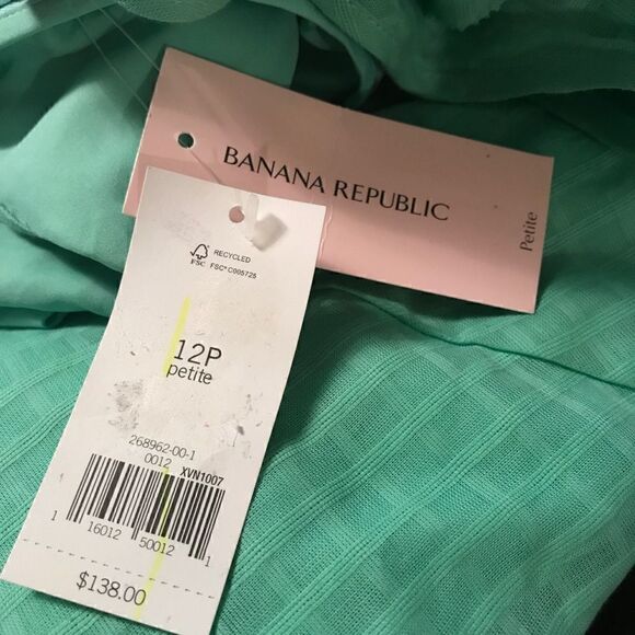 New! Banana Republic Mint Green Cross Cross Dress - Picture 7 of 9